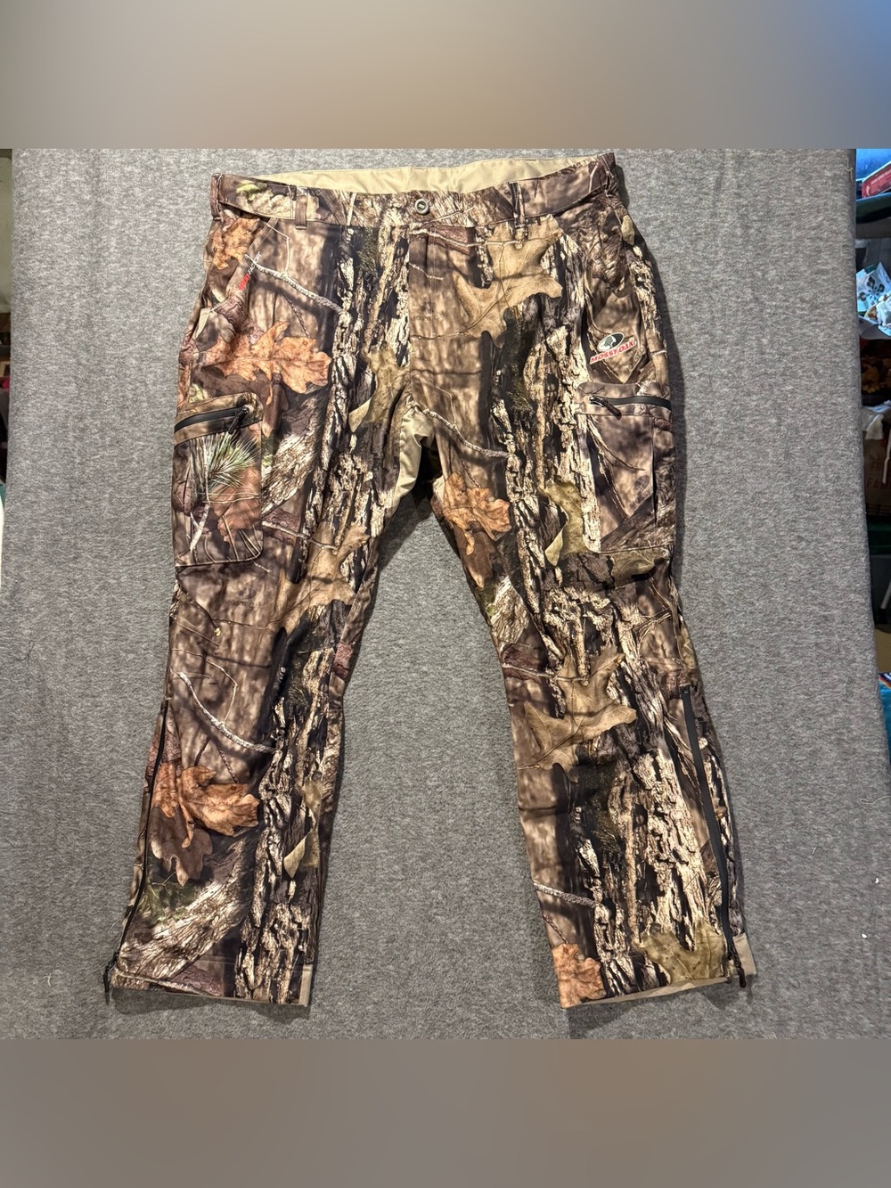 Mossy Oak Camo Cargo Pants Mens 3XL (fit 48x34) Adjustable Waist Scent Factor